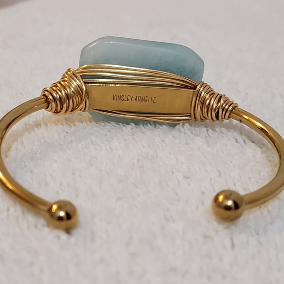 Kinsley Armelle Cadence Collection Cuff Bracelet, pale blue stone - Picture 6 of 7